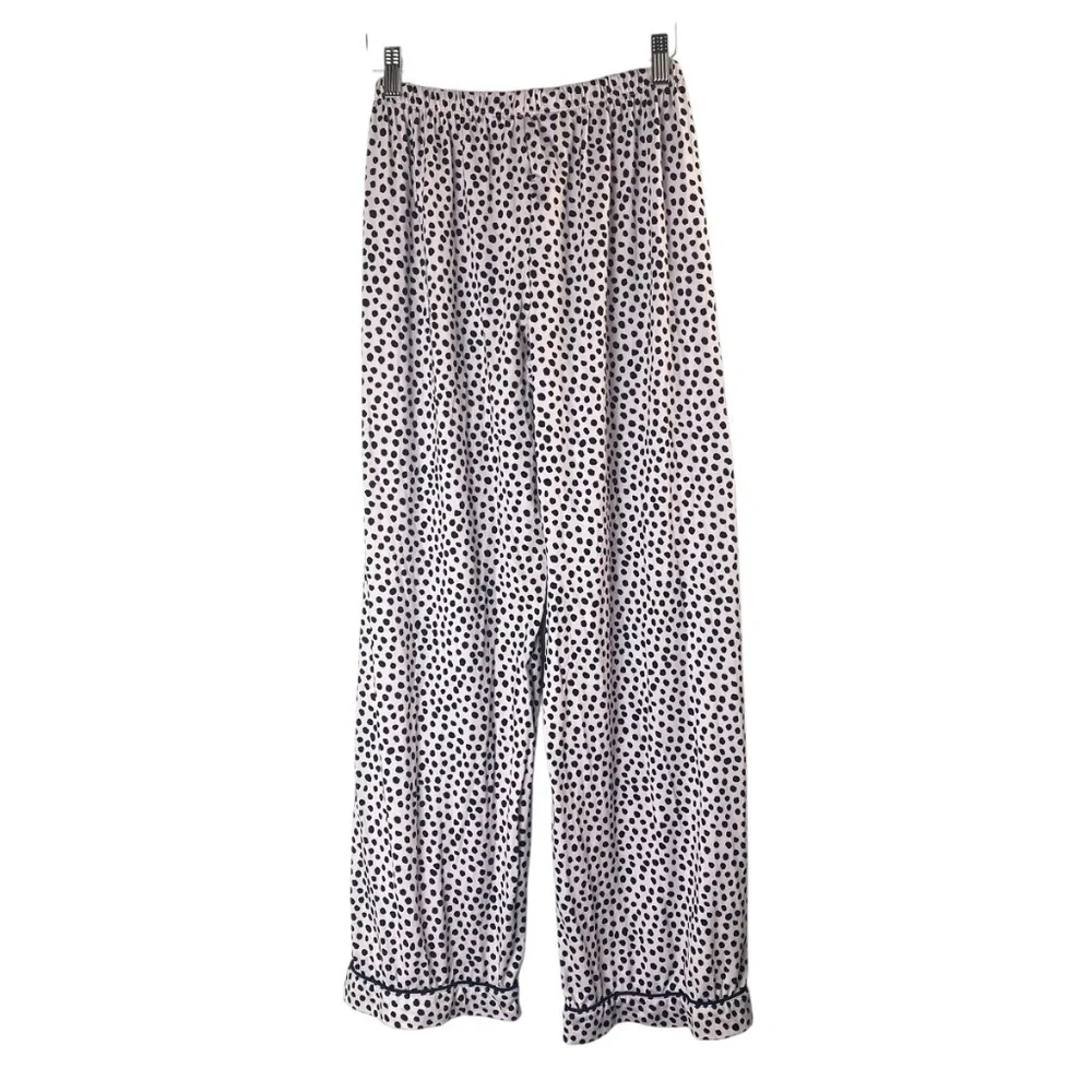 KATE SPADE Blush Pink Black Dots Short Sleeve Long Pant Pajamas Top M/Pant S